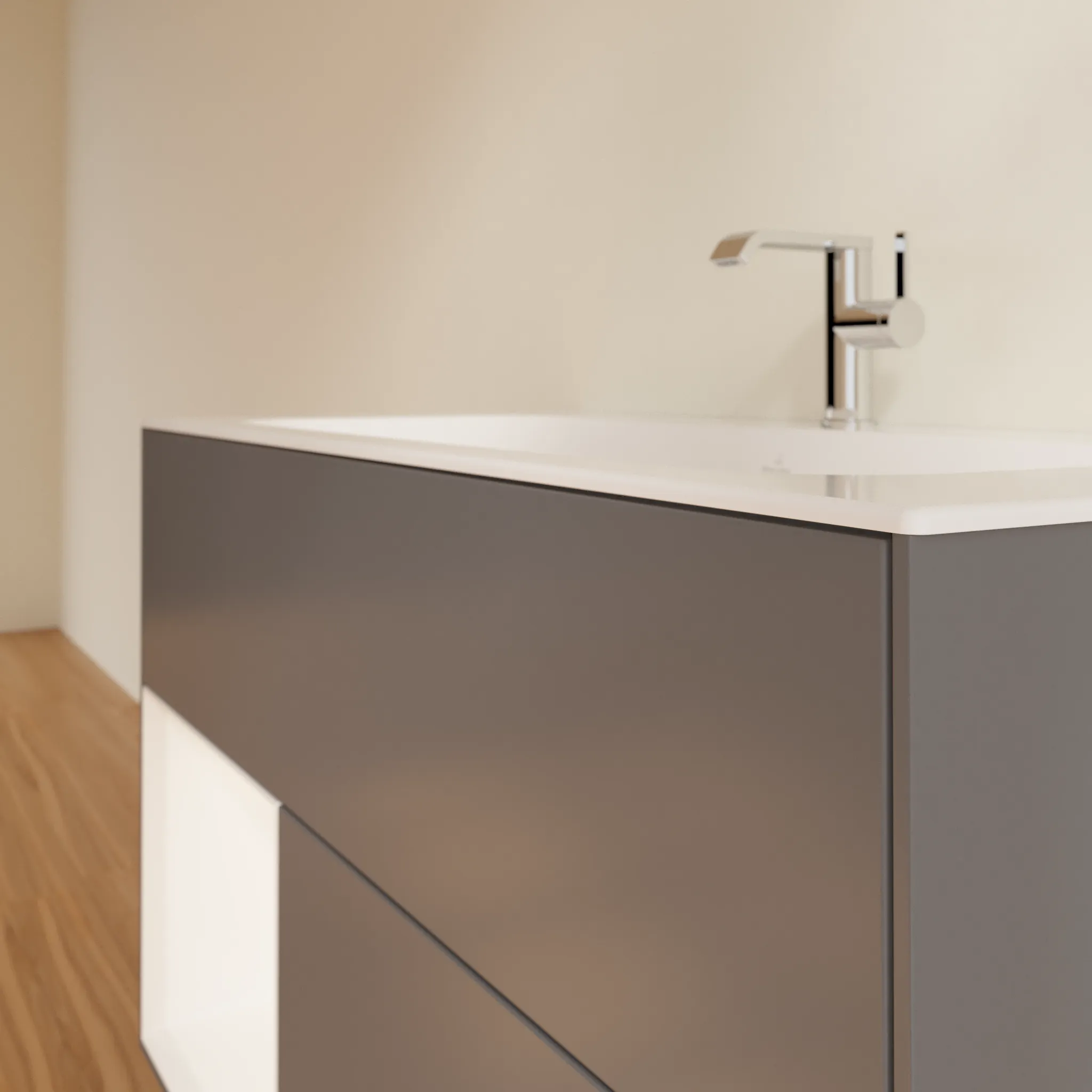 Villeroy & Boch Waschbeckenunterschrank Finion F03, Anthracite Matt Lacquer, 996x591x498 mm, mit Beleuchtung und Push-to-open Funktion Villeroy & Boch Waschbeckenunterschrank Finion F03, Anthracite Matt Lacquer, 996x591x498 mm, mit Beleuchtung und Push-to-open Funktion