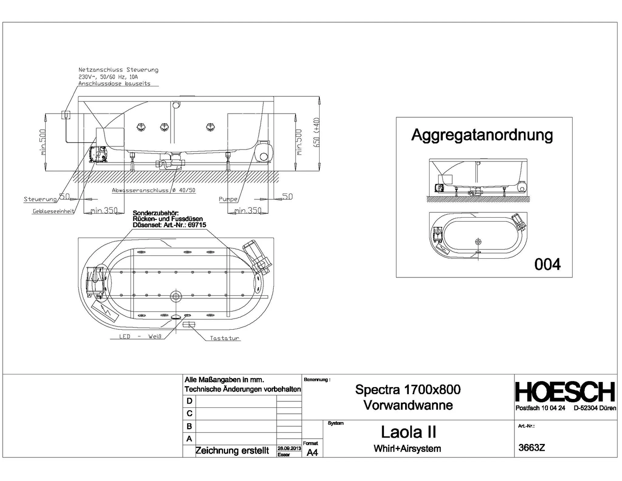 Hoesch Whirlwanne „Spectra“ mit Whirlsystem „Laola II“ vorwand halbkreis 170 × 80 cm in Weiß Hoesch Whirlwanne „Spectra“ mit Whirlsystem „Laola II“ vorwand halbkreis 170 × 80 cm in Weiß