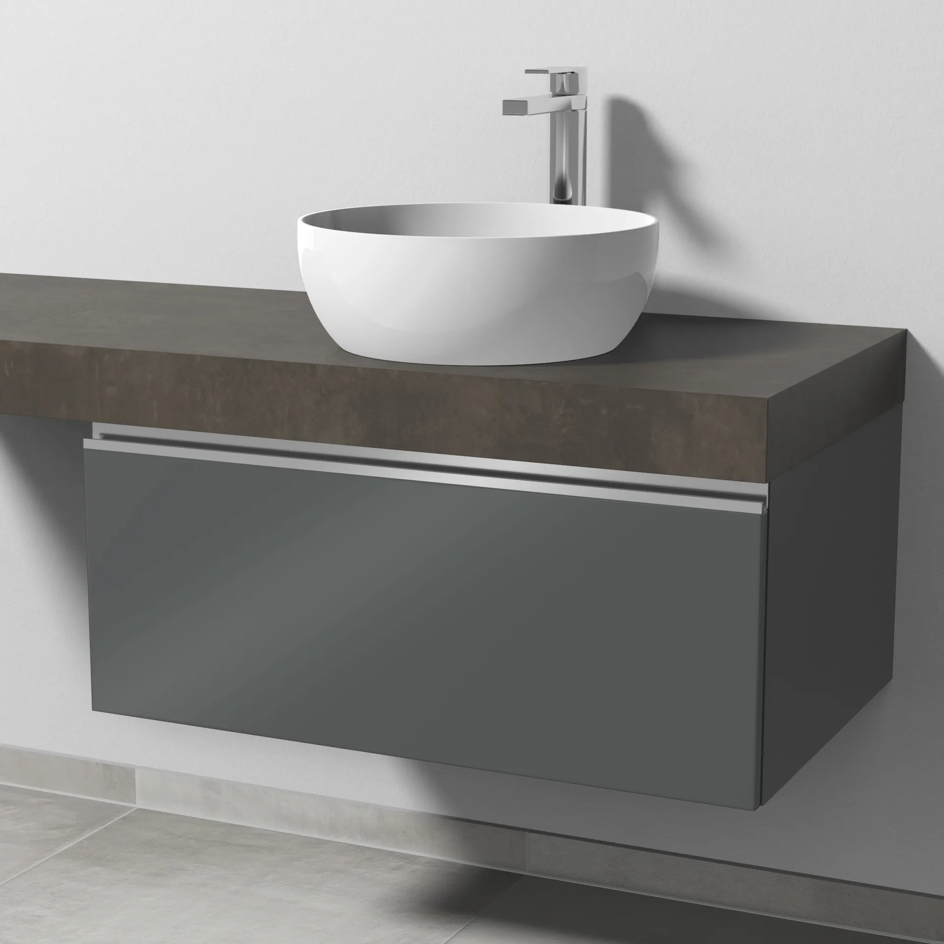 Sanipa Waschtischunterschrank „2morrow“ 800 × 340 × 520 mm in Anthrazit (glanz)