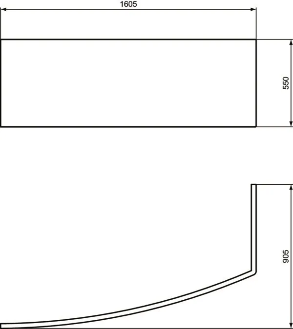 Frondschürze i.life für Dusch-Badewanne 160cm Weiß