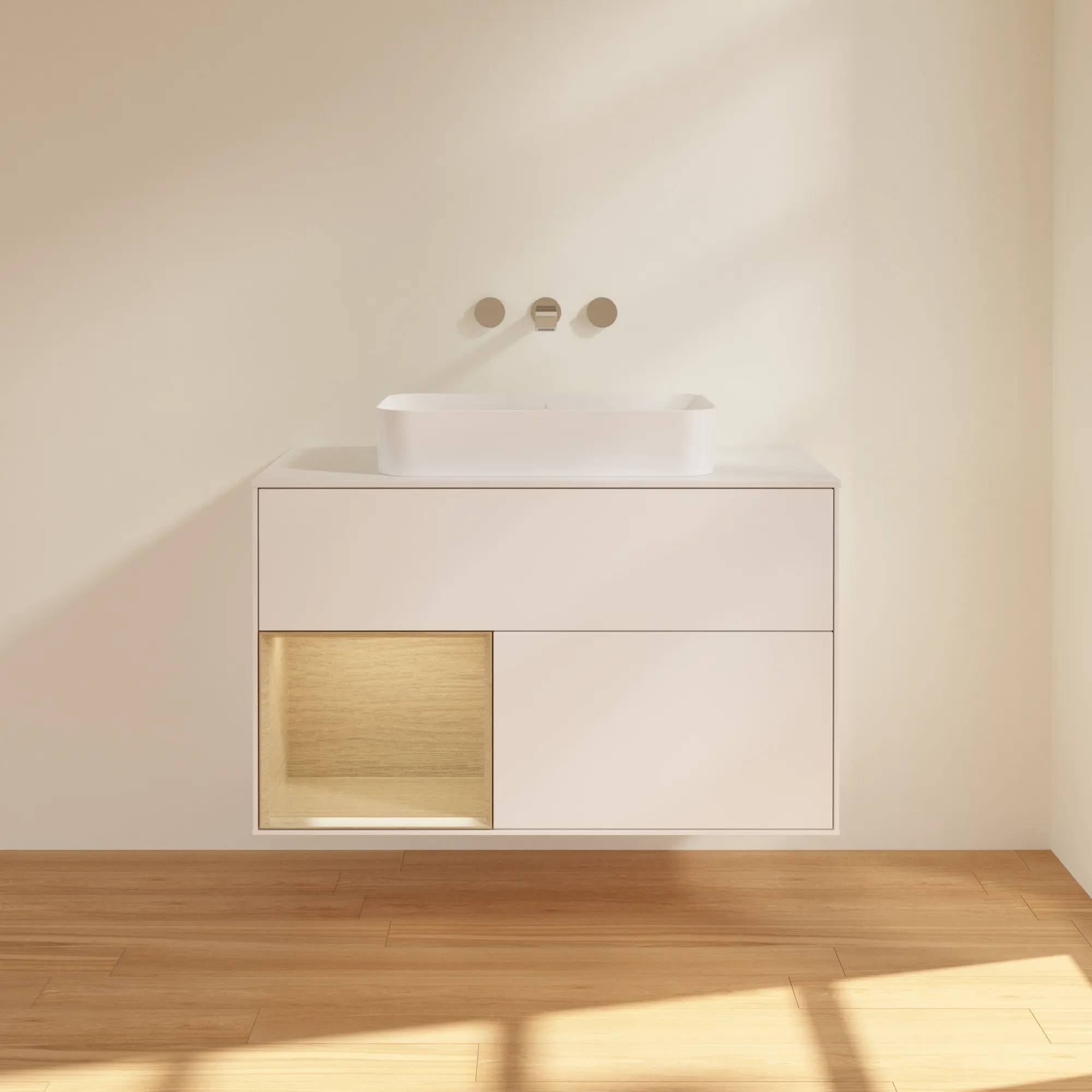 Villeroy & Boch Waschtischunterschrank „Finion“ für Schrankwaschtisch 1000 × 603 × 501 mm White Matt Lacquer, ohne Hahnlochbohrung, für Becken mittig Villeroy & Boch Waschtischunterschrank „Finion“ für Schrankwaschtisch 1000 × 603 × 501 mm White Matt Lacquer, ohne Hahnlochbohrung, für Becken mittig