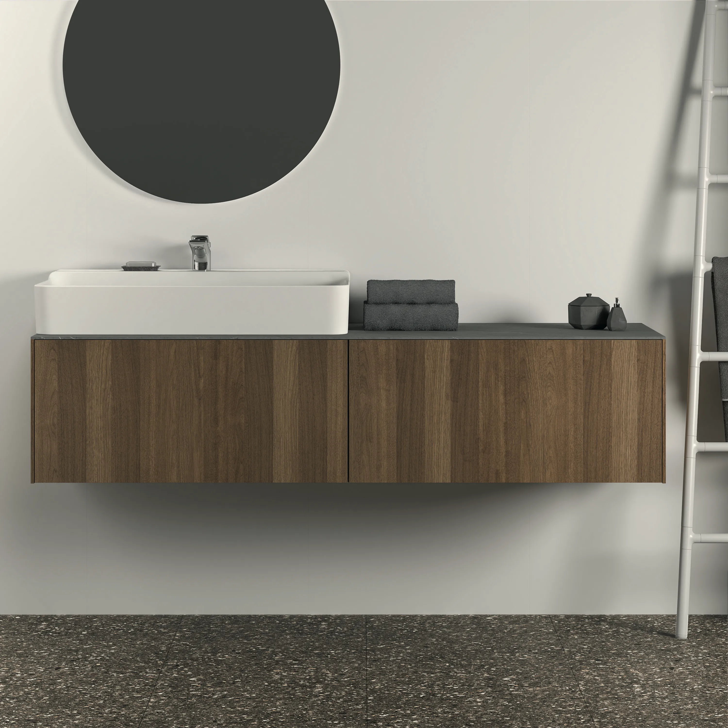 Ideal Standard Waschtischunterschrank „Conca“ 158,5 × 36 × 50,5 cm Walnuss dunkel Furnier Ideal Standard Waschtischunterschrank „Conca“ 158,5 × 36 × 50,5 cm Walnuss dunkel Furnier