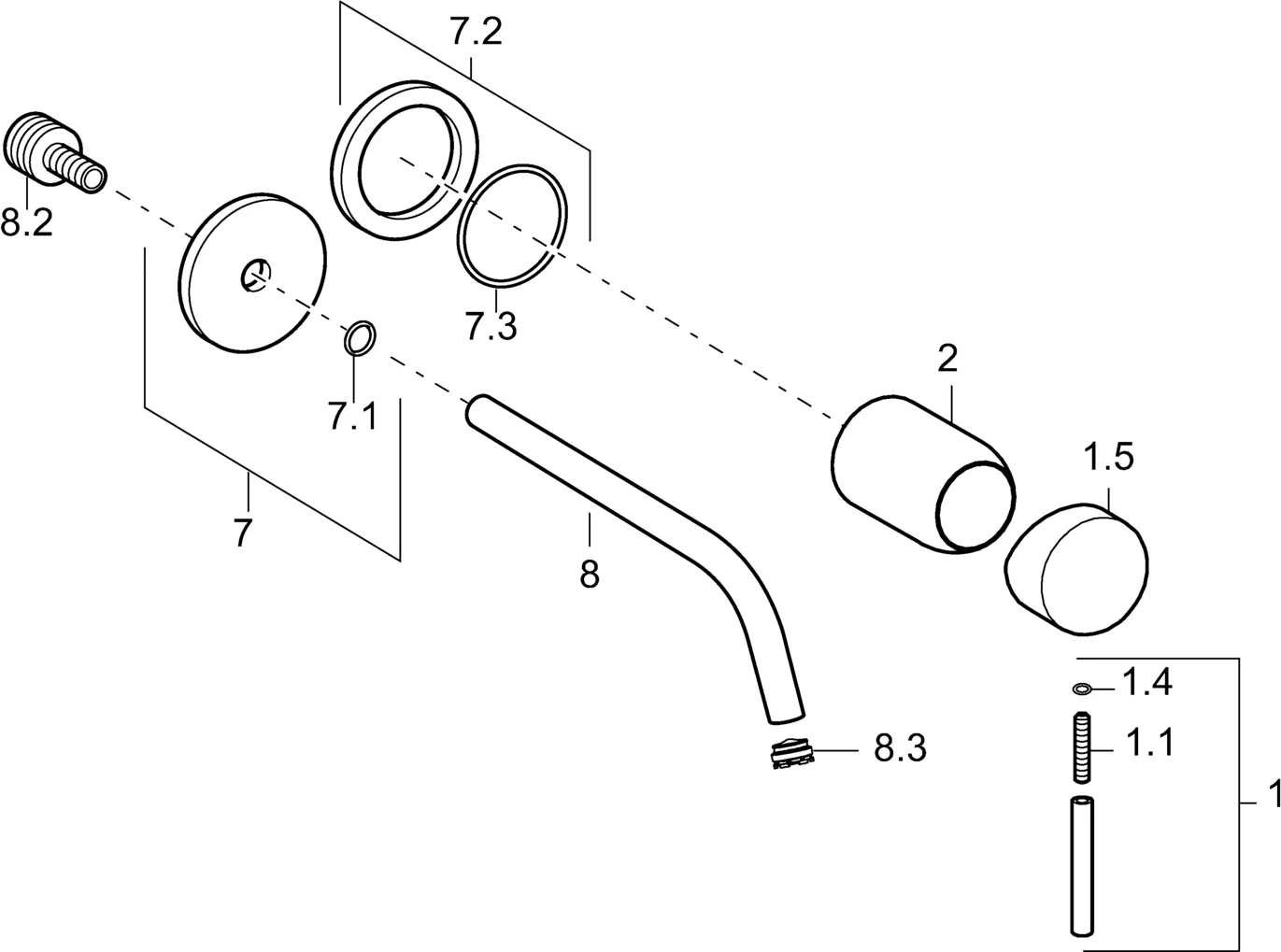 HansaPUBLIC Waschtischarmatur Hansastela 2021 Einhebelmischer Fertigmontageset für Waschtischbatterie 5795 Rosette rund Ausladung 300 mm Chrom
