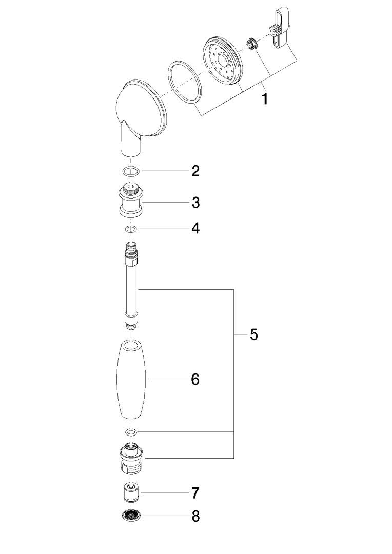 Dornbracht Madison Metall-Handbrause mit Porzellangriff (weiß) - Chrom Dornbracht Madison Metall-Handbrause mit Porzellangriff (weiß) - Chrom