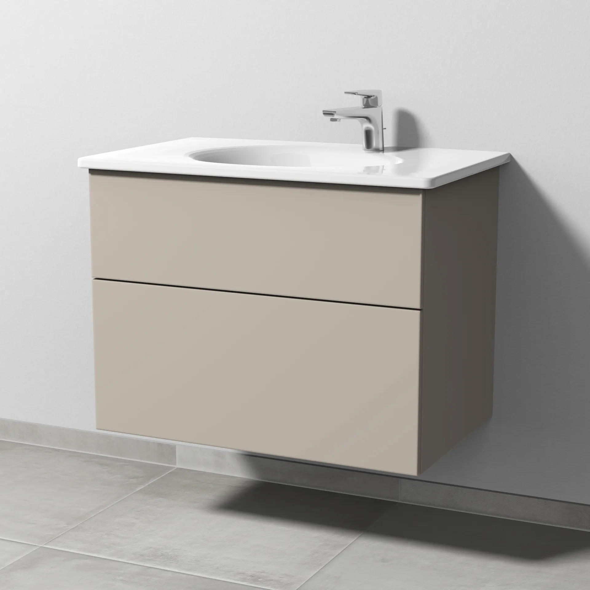 Sanipa Waschtischunterschrank „3way“ passend zu Keramik-Waschtische Antao von Villeroy & Boch 755 × 588 × 482 mm in Kaschmir (matt)
