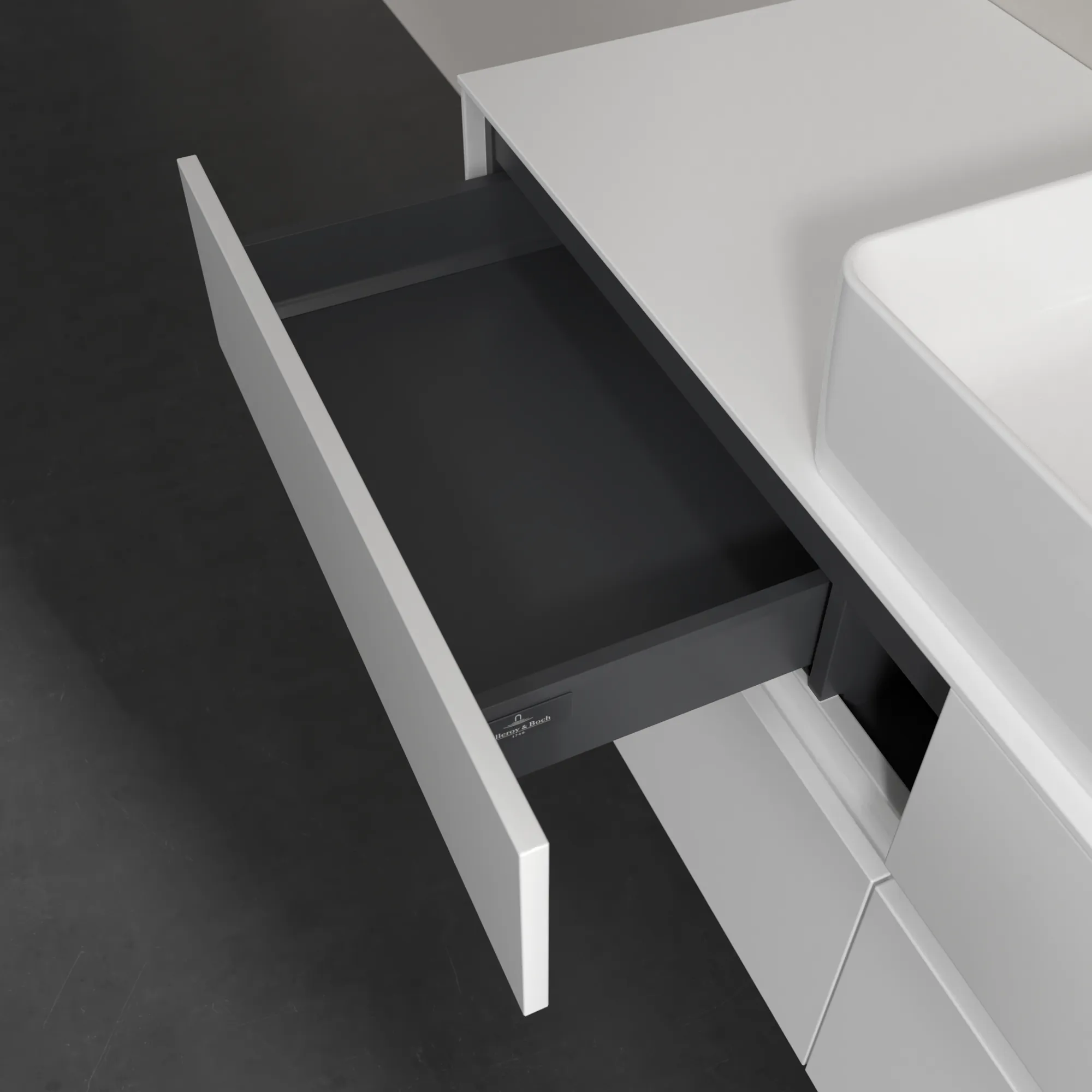 Villeroy & Boch Waschtischunterschrank „Collaro“ 1400 × 548 × 500 mm Glossy White, ohne Beleuchtung, für Becken mittig