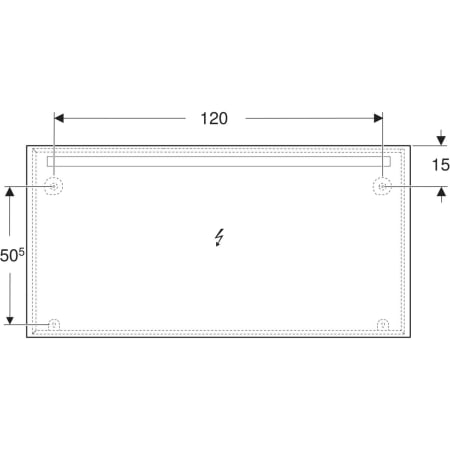 Geberit Option Basic Square Lichtspiegel, Aluminium eloxiert, 140x70 cm, LED-Beleuchtung oben