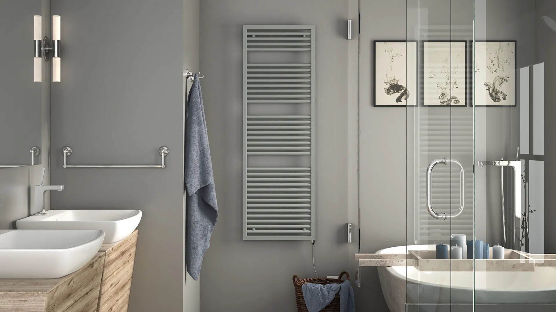 Zehnder Design-Handtuchwärmer „Universal“ 50 × 180,7 cm in Anthracite Grey (RAL 7016, glänzend) Zehnder Design-Handtuchwärmer „Universal“ 50 × 180,7 cm in Anthracite Grey (RAL 7016, glänzend)