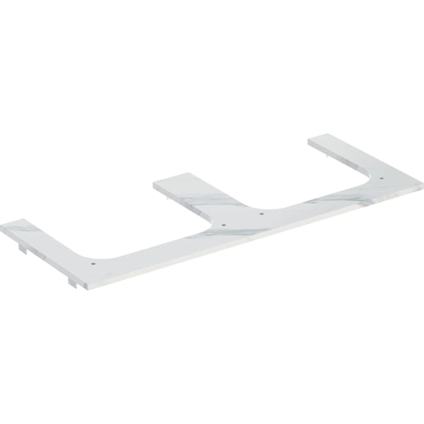 Geberit ONE Waschtischplatte mit Ausschnitt, Steinzeug, weiß Marmoroptik matt, 119 x 8 x 47,3 cm, für Aufsatzwaschtisch rechteckig Geberit ONE Waschtischplatte mit Ausschnitt, Steinzeug, weiß Marmoroptik matt, 119 x 8 x 47,3 cm, für Aufsatzwaschtisch rechteckig