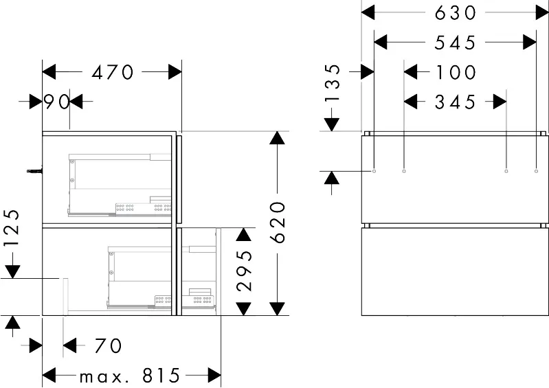 Hansgrohe Waschtischunterschrank „Xilesa E“ in Eiche Kaschmir Hansgrohe Waschtischunterschrank „Xilesa E“ in Eiche Kaschmir