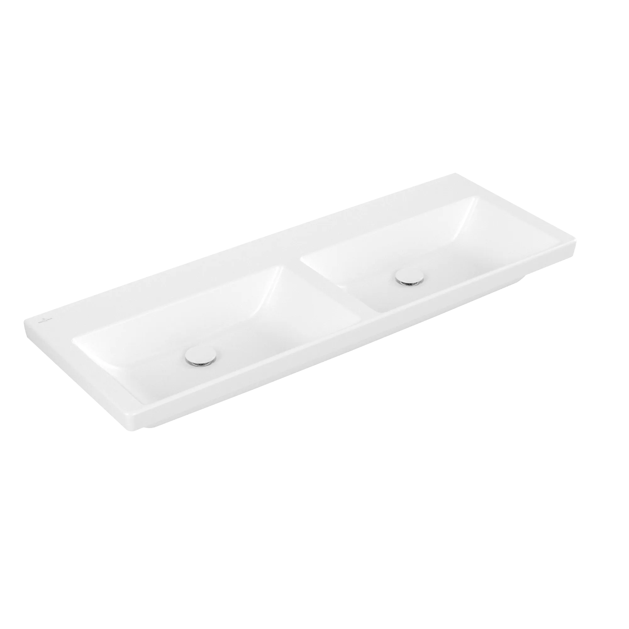 Villeroy & Boch Doppelwaschtisch aus TitanCeram „Subway 3.0“ 1300 × 475 × 165 mm, ohne Hahnlochbohrung in Stone White Villeroy & Boch Doppelwaschtisch aus TitanCeram „Subway 3.0“ 1300 × 475 × 165 mm, ohne Hahnlochbohrung in Stone White