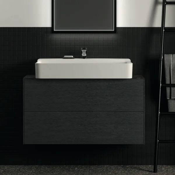 Ideal Standard Waschtischunterschrank „Conca“ 100 × 54 × 37,3 cm Eiche geflammt Furnier Ideal Standard Waschtischunterschrank „Conca“ 100 × 54 × 37,3 cm Eiche geflammt Furnier