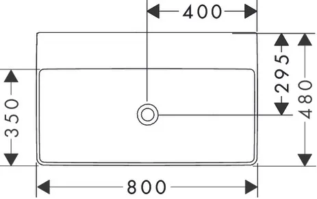 Xelu Q Waschtisch 800/480 ohne Hahnloch und Überlauf, SmartClean Weiß
