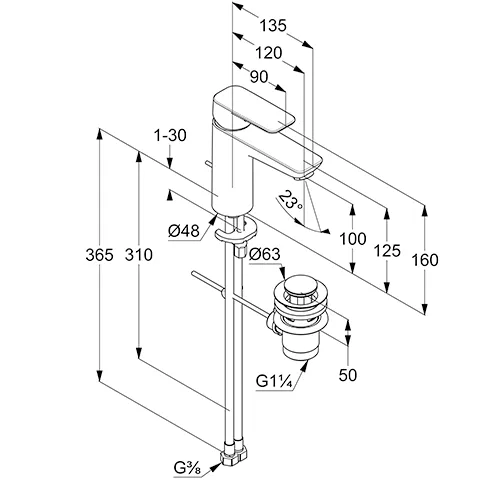 Kludi PURE&STYLE Waschtisch-EHM 100 m. Metallablaufg. chrom Kludi PURE&STYLE Waschtisch-EHM 100 m. Metallablaufg. chrom