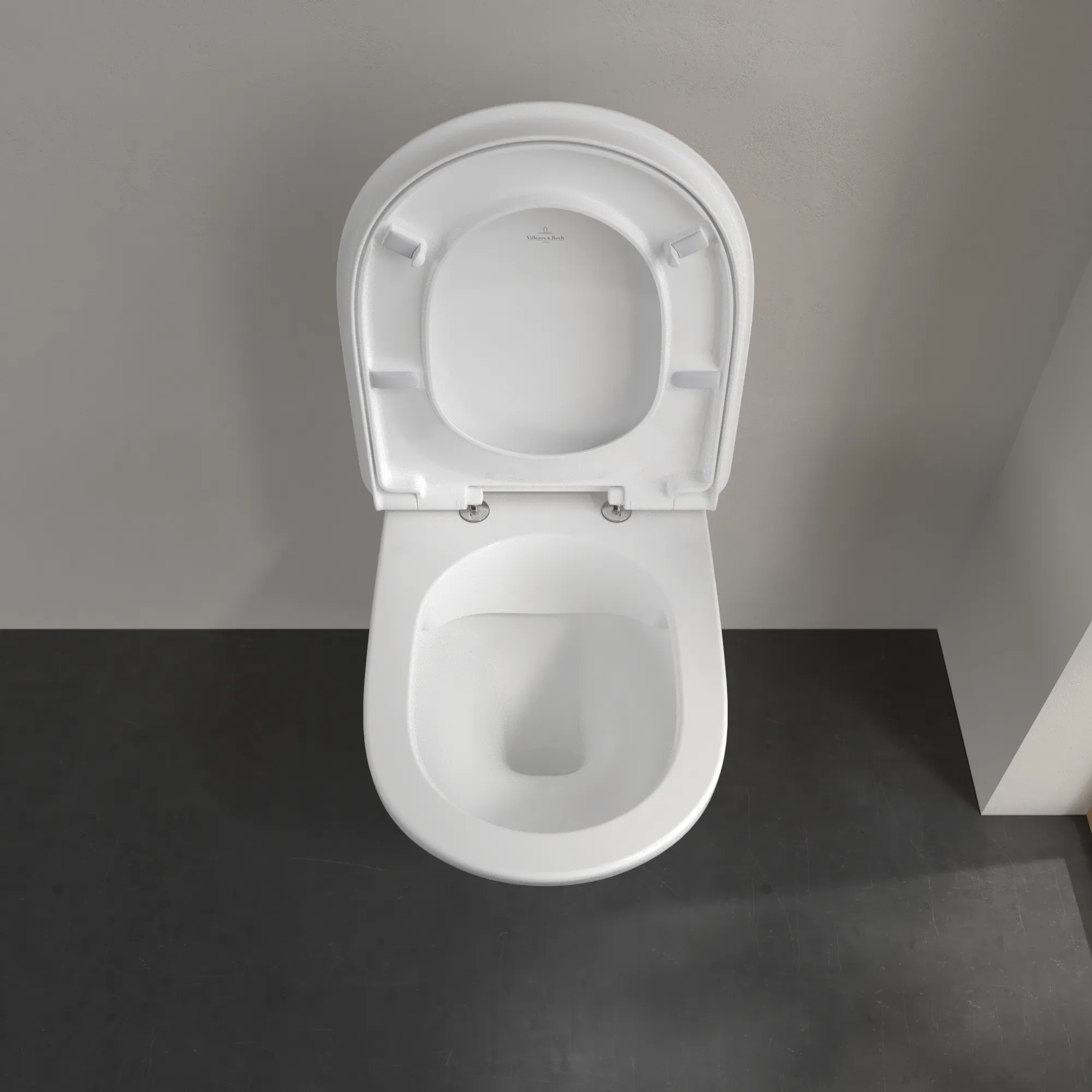 Wand-Tiefspül-WC Combi-Pack DirectFlush „ViCare“ mit Klappgriff „ViCare Design“ 36 × 40 × 59,5 cm ohne Spülrand