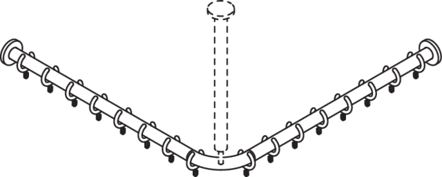 HEWI Duschvorhangstange „Serie 801“ 81,8 × 81,8 cm