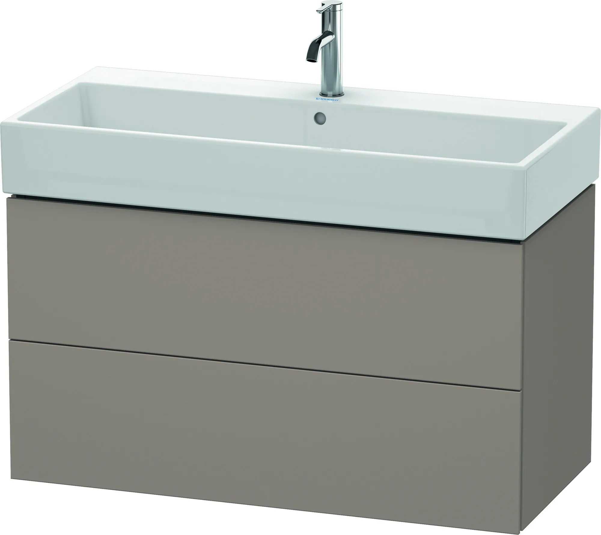 Duravit Waschtischunterschrank wandhängend „L-Cube“ 98,4 × 54,4 × 45,9 cm Basalt Matt