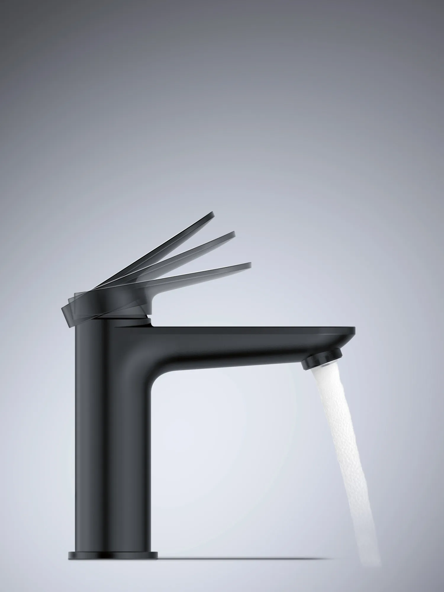 Einhand-Waschtischarmatur „Wave“ Ausladung 122 mm in Schwarz (matt) Einhand-Waschtischarmatur „Wave“ Ausladung 122 mm in Schwarz (matt)