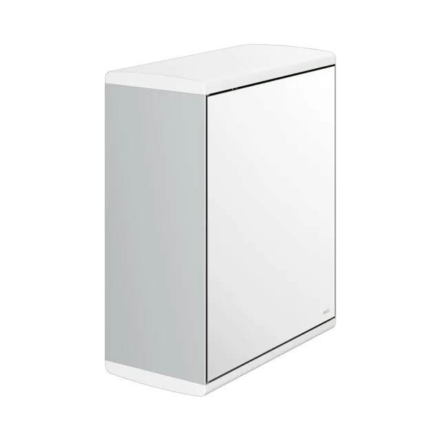 Collection Moll Papiertuchspender mit Spiegeltür Anschlag links silber-eloxiert/weiß