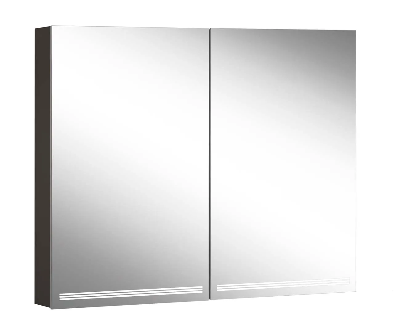 Schneider Spiegelschrank „GRACETW“ in schwarz matt mit Spiegel-Rückwand