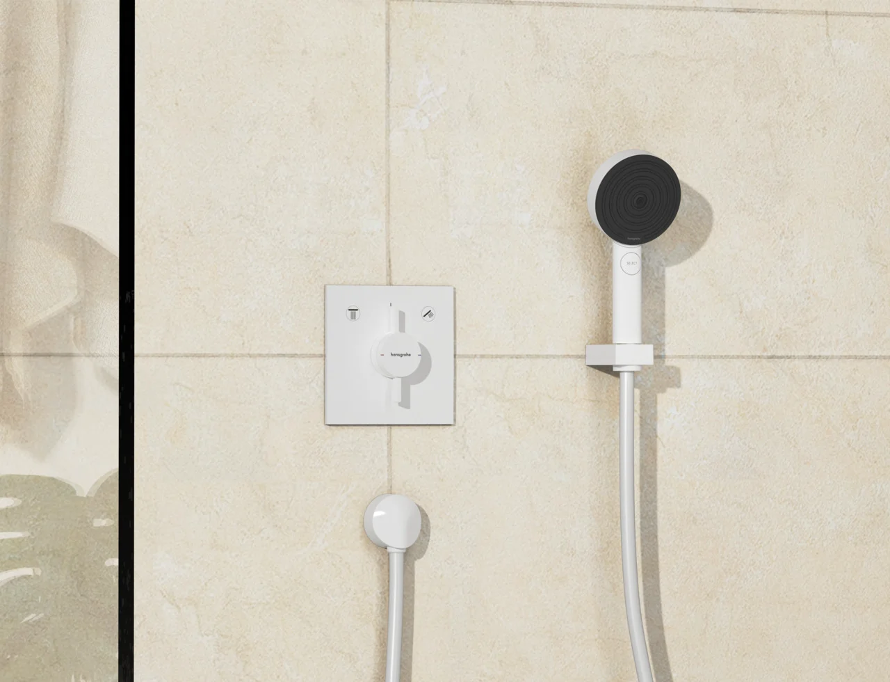 Hansgrohe DuoTurn E Mischer Unterputz, 2 Verbraucher, mattweiß, max. Durchflussmenge 29,5 l/min bei 3 bar