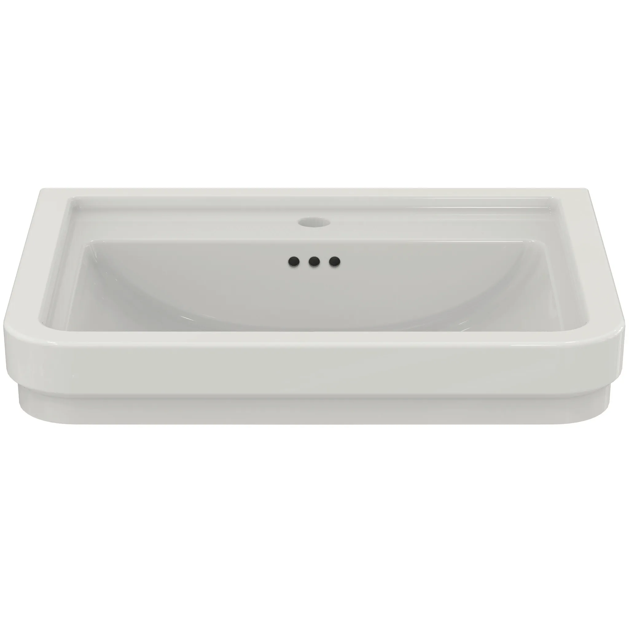 Ideal Standard Waschtisch Calla 1-Loch, weiß, 615 x 500 x 175 mm mit 3-Loch-Überlauf
