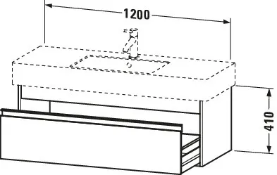 Duravit Waschtischunterschrank wandhängend „Ketho“ 120 × 41 × 45,5 cm in Nussbaum Natur