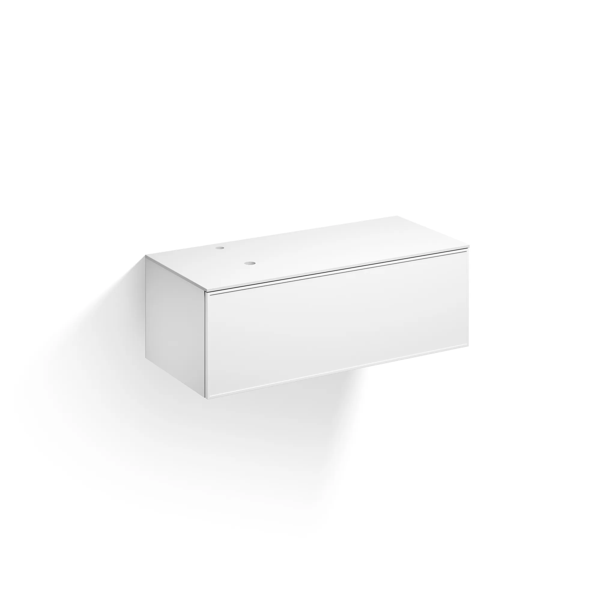 Alape Waschtischunterschrank „Arkta“ 1203 × 412 mm Weiß, ohne Hahnlochbohrung, links
