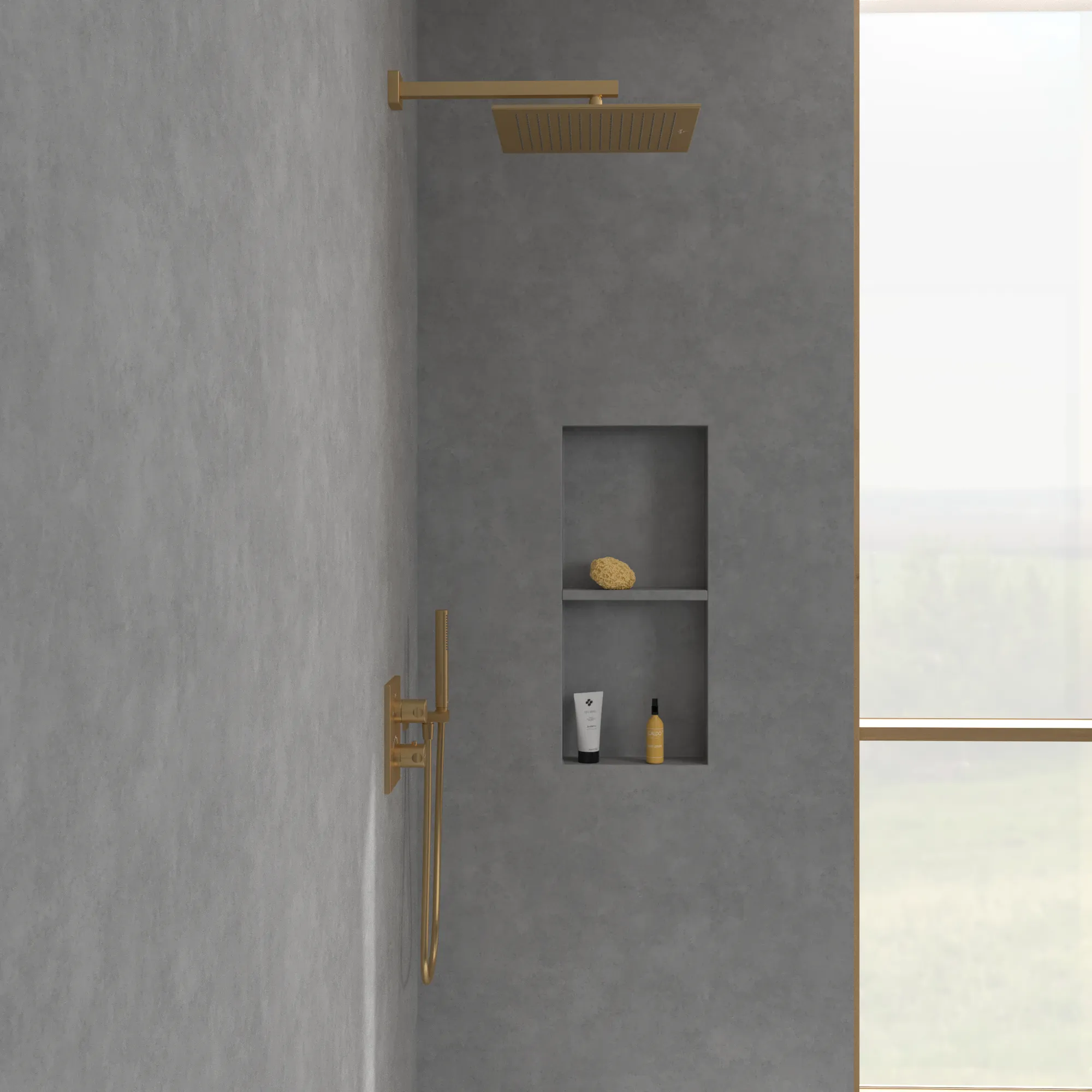 Duschkopf TVC00000600061, quadratisch 35 cm in Brushed Gold Duschkopf TVC00000600061, quadratisch 35 cm in Brushed Gold