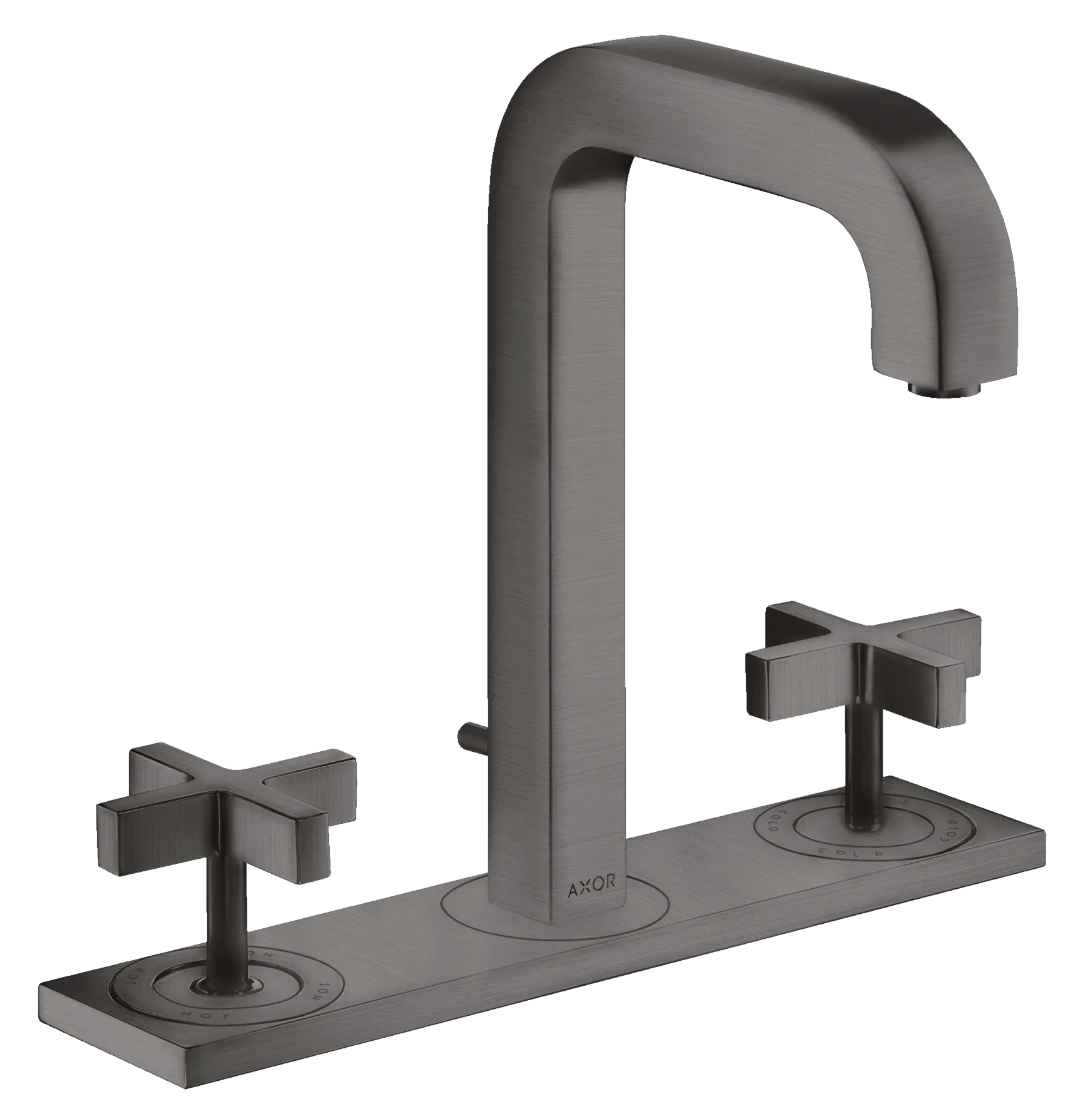 Hansgrohe AXOR Citterio 3-Loch Waschtischarmatur Brushed Black Chrome, ComfortZone 170, Ausladung 140 mm, Kreuzgriff, Normalstrahl Hansgrohe AXOR Citterio 3-Loch Waschtischarmatur Brushed Black Chrome, ComfortZone 170, Ausladung 140 mm, Kreuzgriff, Normalstrahl