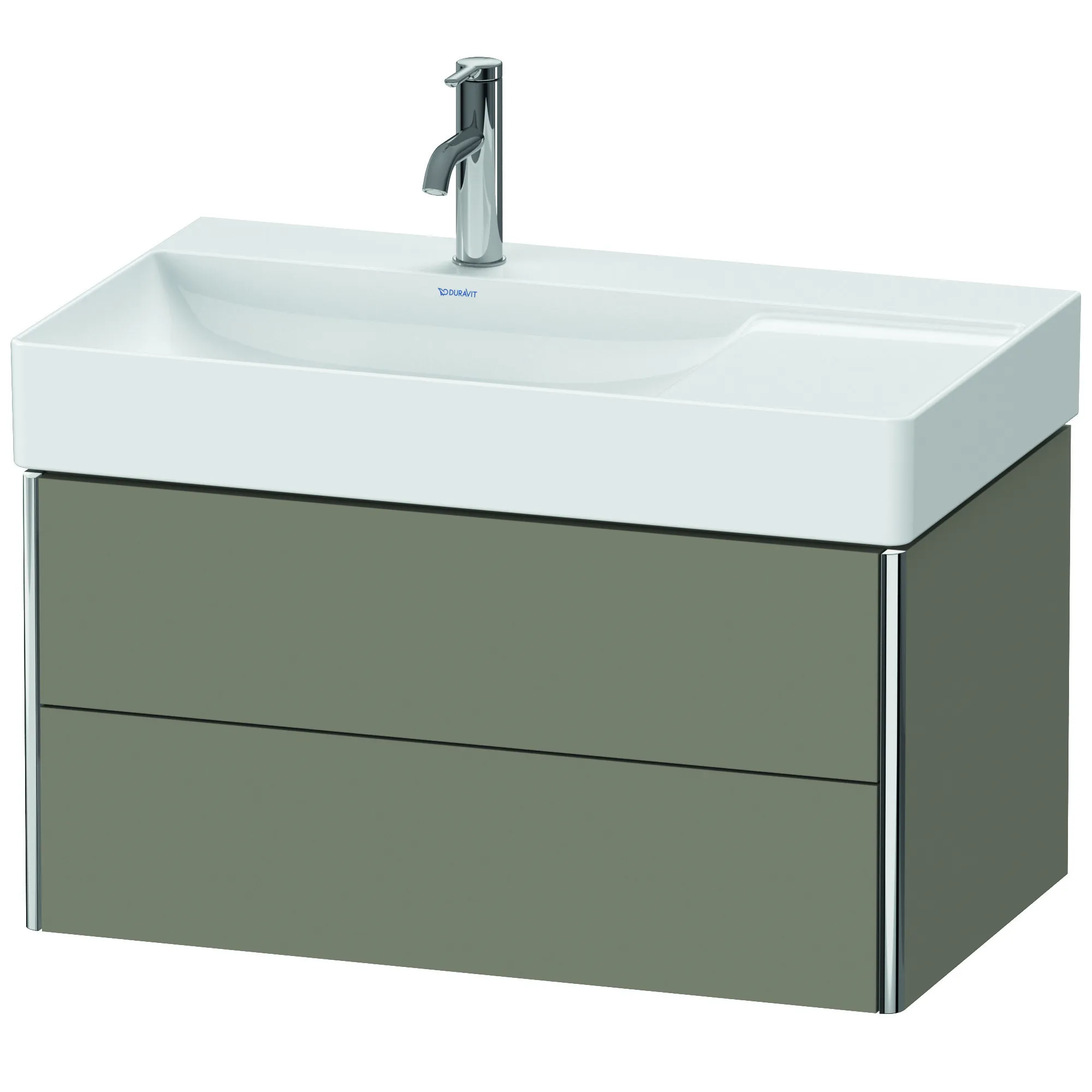 Duravit Waschtischunterschrank wandhängend „XSquare“ 78,4 × 39,7 × 46 cm Steingrau Seidenmatt