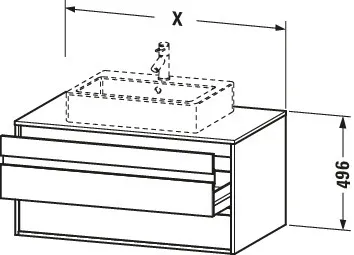 Duravit Waschtischunterschrank wandhängend „Ketho“ 80 × 49,6 × 55 cm in Eiche Terra