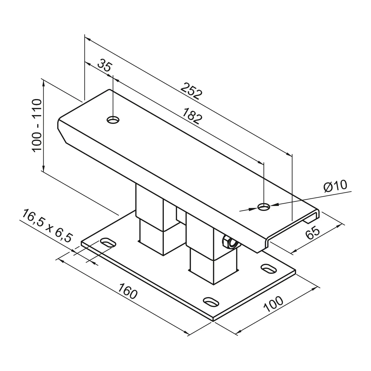 Zubehör Fußkonsole FMORV HD10-5, RAL 9016 Zubehör Fußkonsole FMORV HD10-5, RAL 9016
