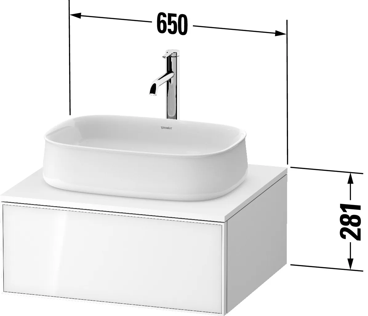 Duravit Waschtischunterschrank wandhängend „Zencha“ 65 × 28,1 × 55 cm