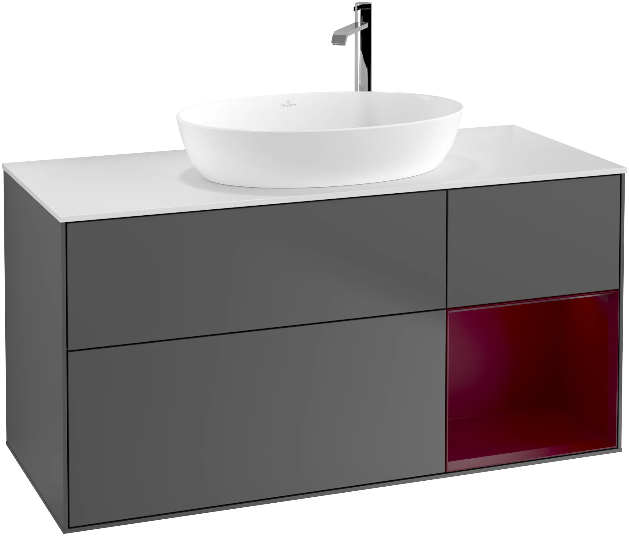 Villeroy & Boch Waschbeckenunterschrank Finion G95, 1200x603x501mm, anthrazit matt lackiert