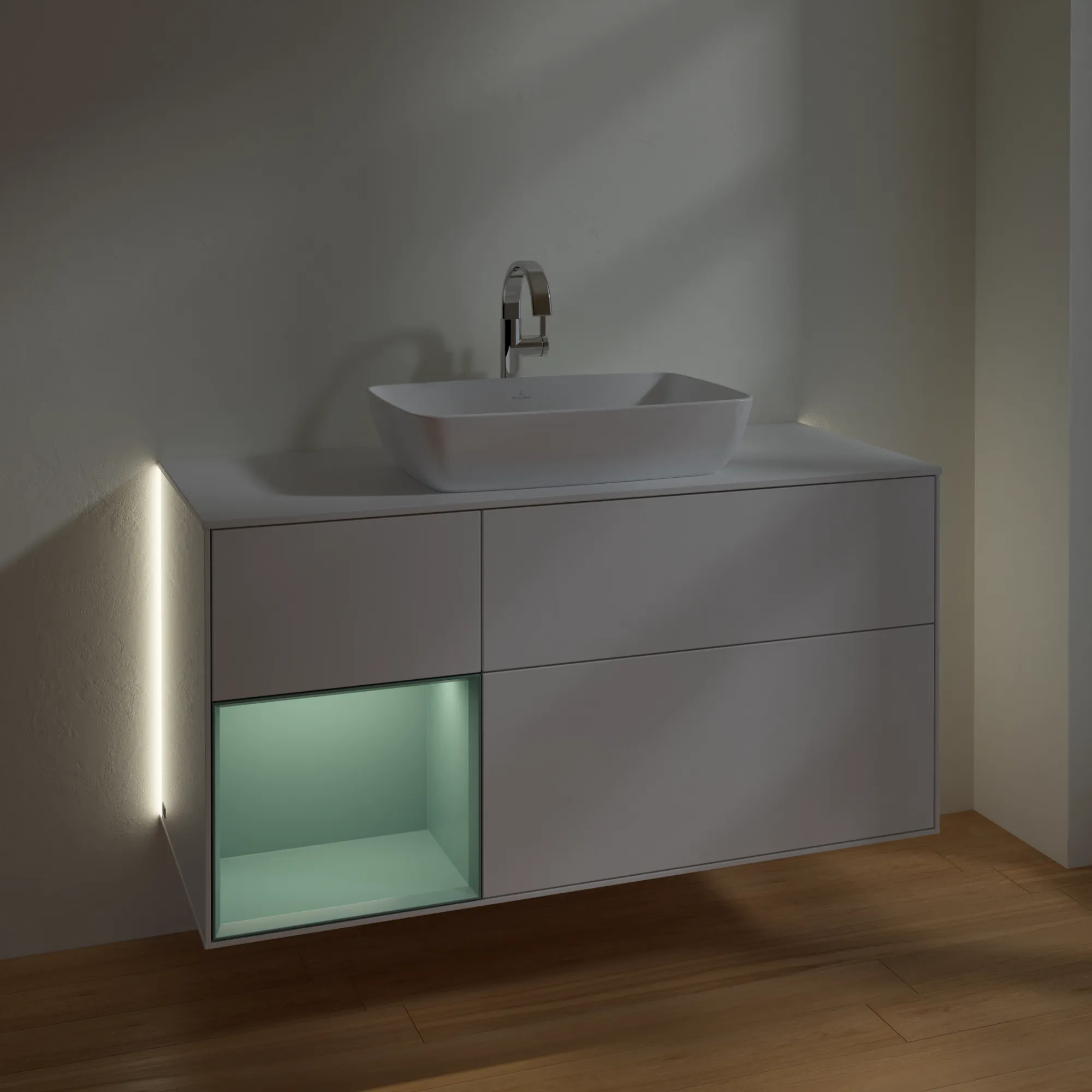 Villeroy & Boch Waschtischunterschrank „Finion“ für Schrankwaschtisch 1200 × 603 × 501 mm Glossy White Lacquer, für Becken mittig, mit Hahnlochbohrung Villeroy & Boch Waschtischunterschrank „Finion“ für Schrankwaschtisch 1200 × 603 × 501 mm Glossy White Lacquer, für Becken mittig, mit Hahnlochbohrung