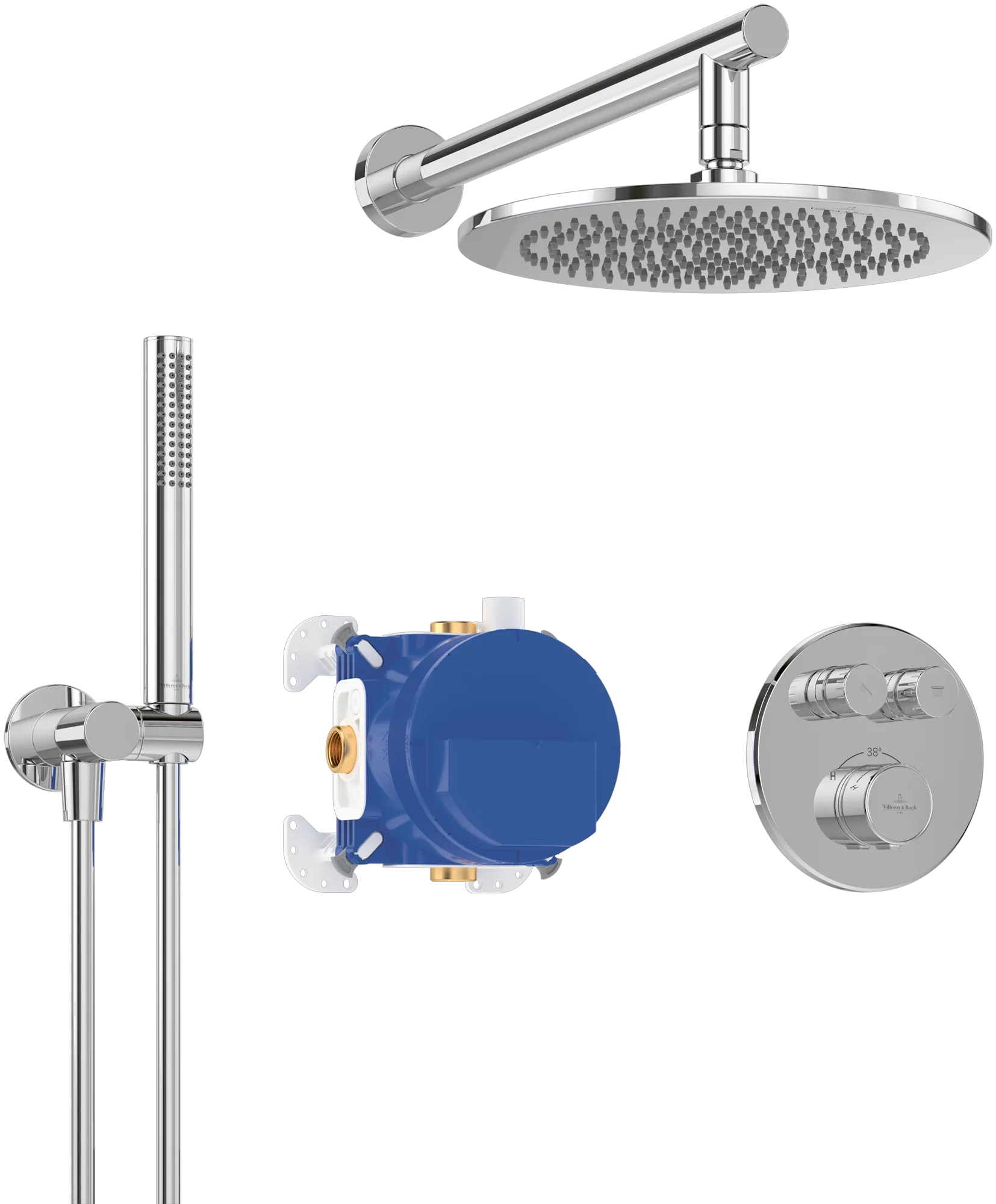 Villeroy & Boch Duschsystem Universal Taps & Fittings, TVZ000106000, Chrom, Wandmontage, mit Thermostat Villeroy & Boch Duschsystem Universal Taps & Fittings, TVZ000106000, Chrom, Wandmontage, mit Thermostat