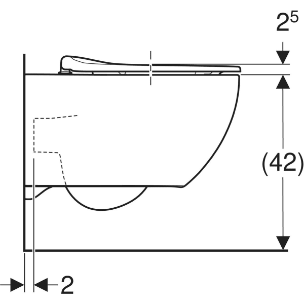 Geberit WC TurboFlush „Acanto“ 360 × 385 × 530 mm in weiß alpin, Befestigung verdeckt Geberit WC TurboFlush „Acanto“ 360 × 385 × 530 mm in weiß alpin, Befestigung verdeckt
