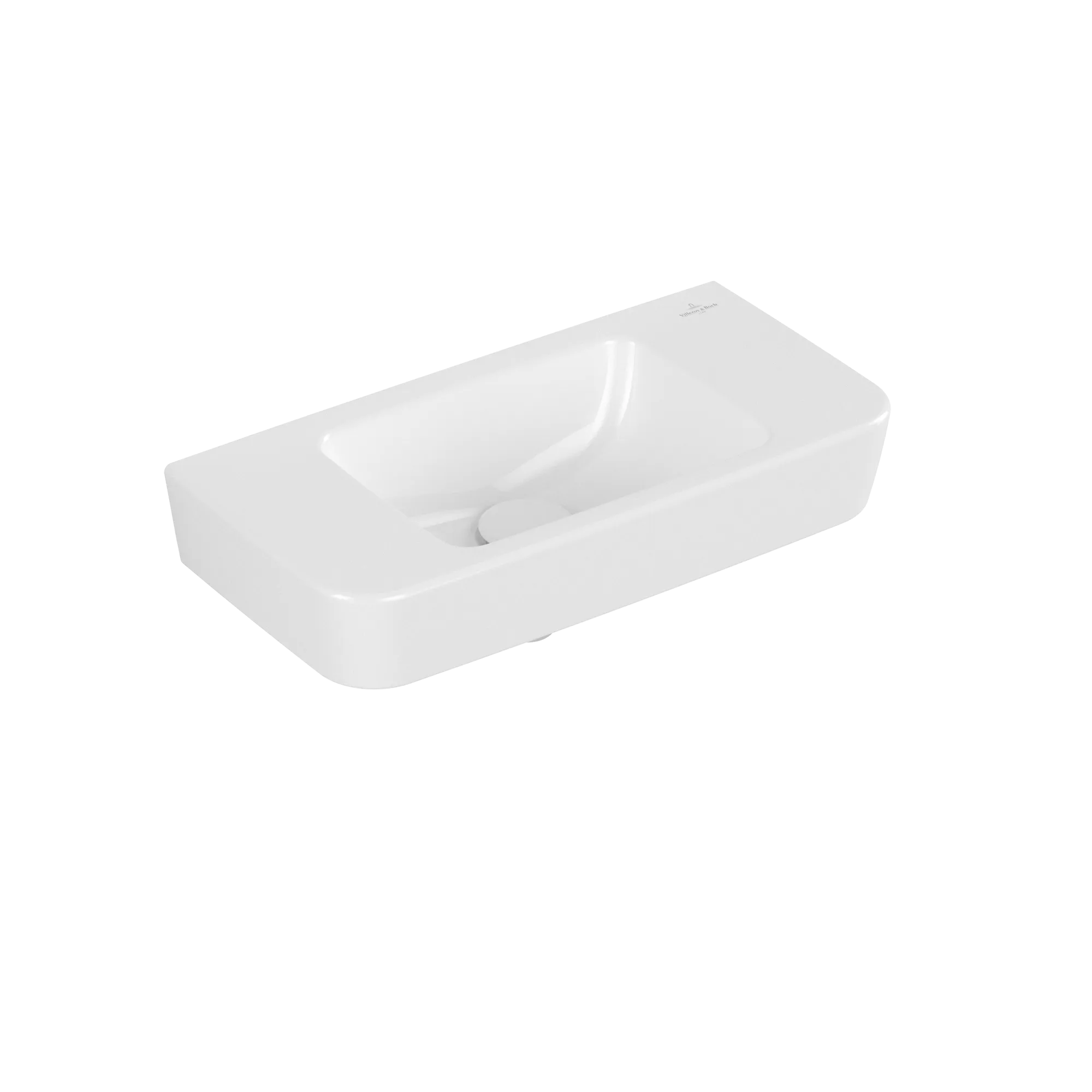 Villeroy & Boch Handwaschbecken „O.novo“ Compact 500 × 250 × 145 mm, für Becken mittig, ohne Hahnlochbohrung