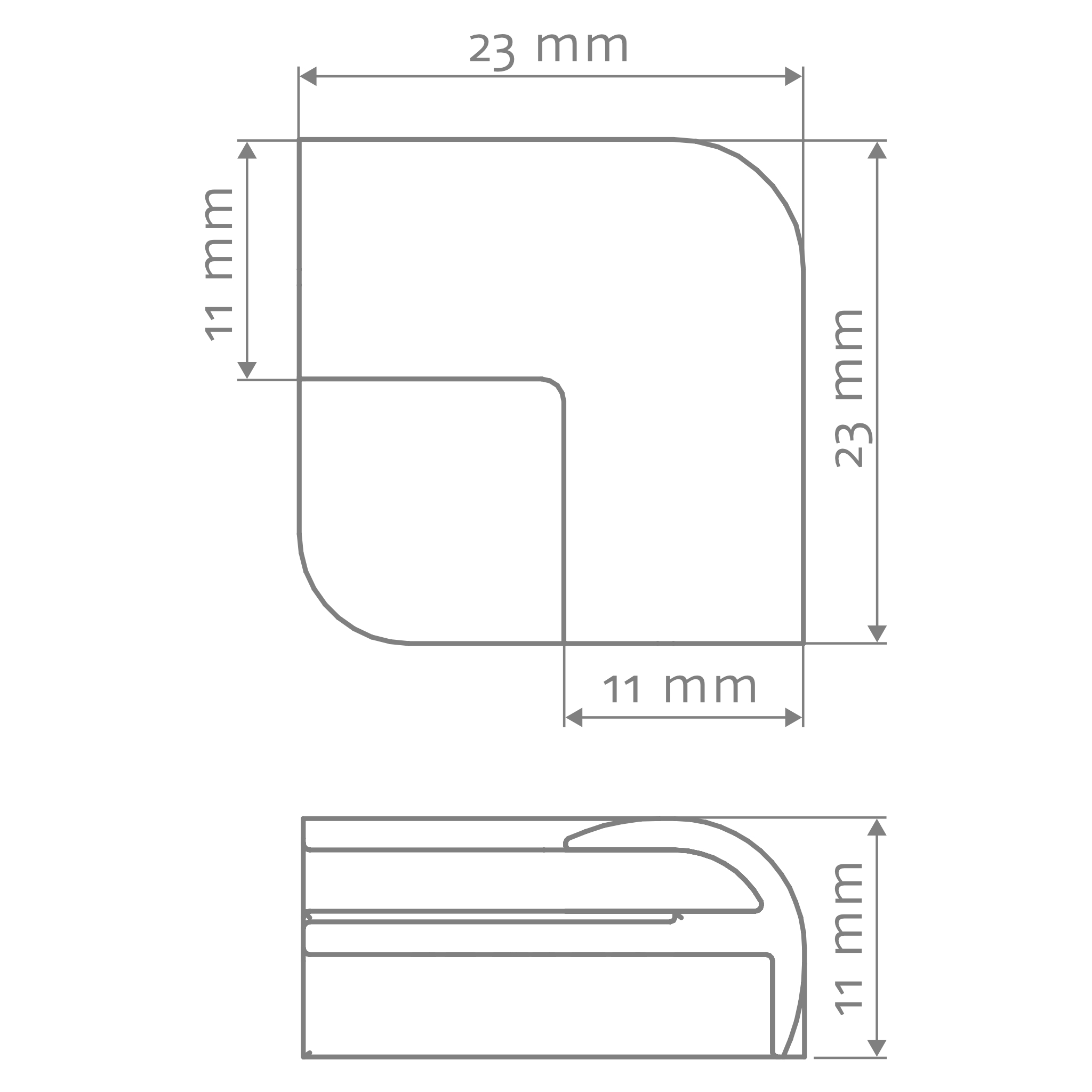 HSK 3D-Ecke außen, rund „RenoDeco“ für RenoDeco Wandverkleidungssystem in Chrom