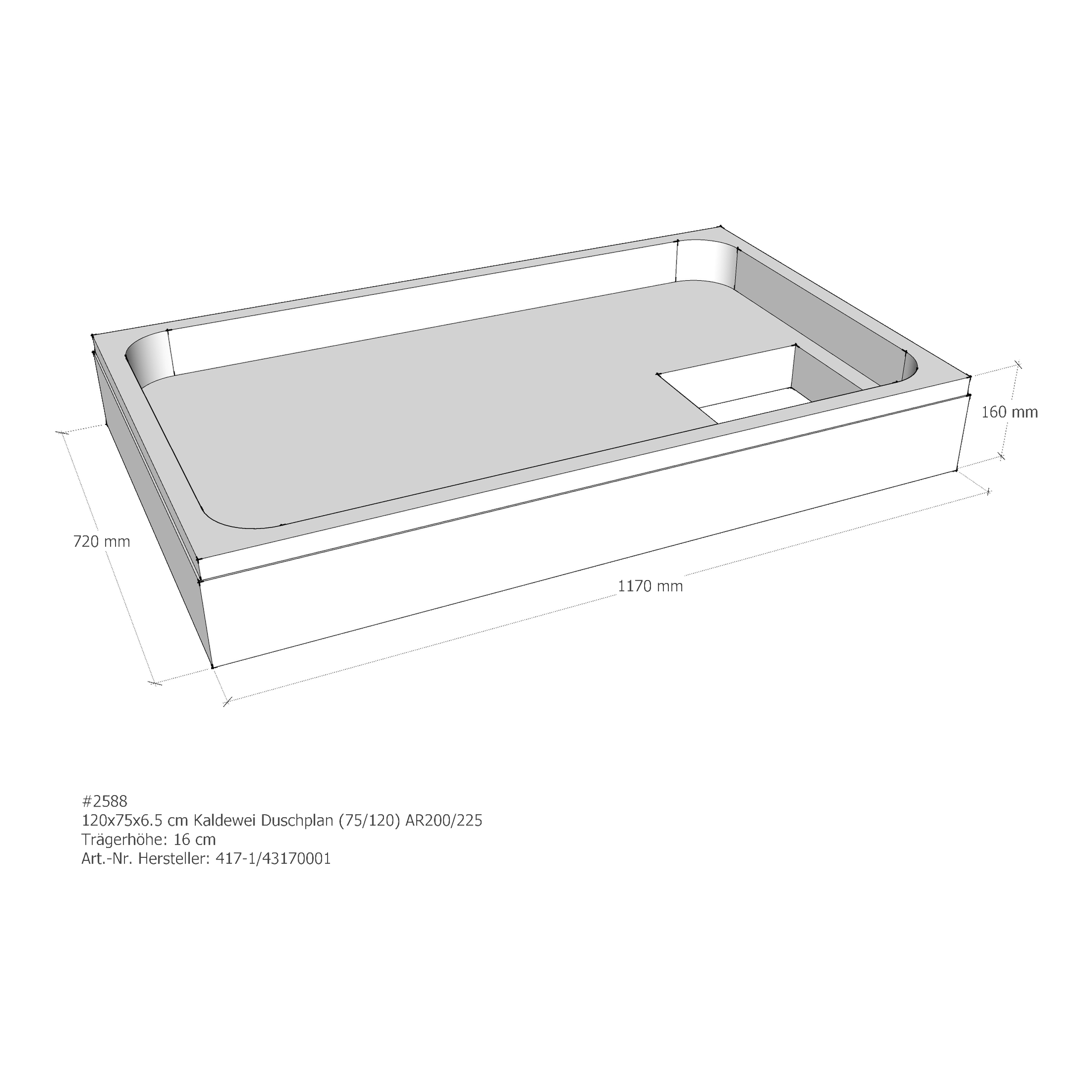 Duschwannenträger für Kaldewei Duschplan 120 × 75 × 6,5 cm Breite: 75 cm / Länge: 120 cm Duschwannenträger für Kaldewei Duschplan 120 × 75 × 6,5 cm Breite: 75 cm / Länge: 120 cm