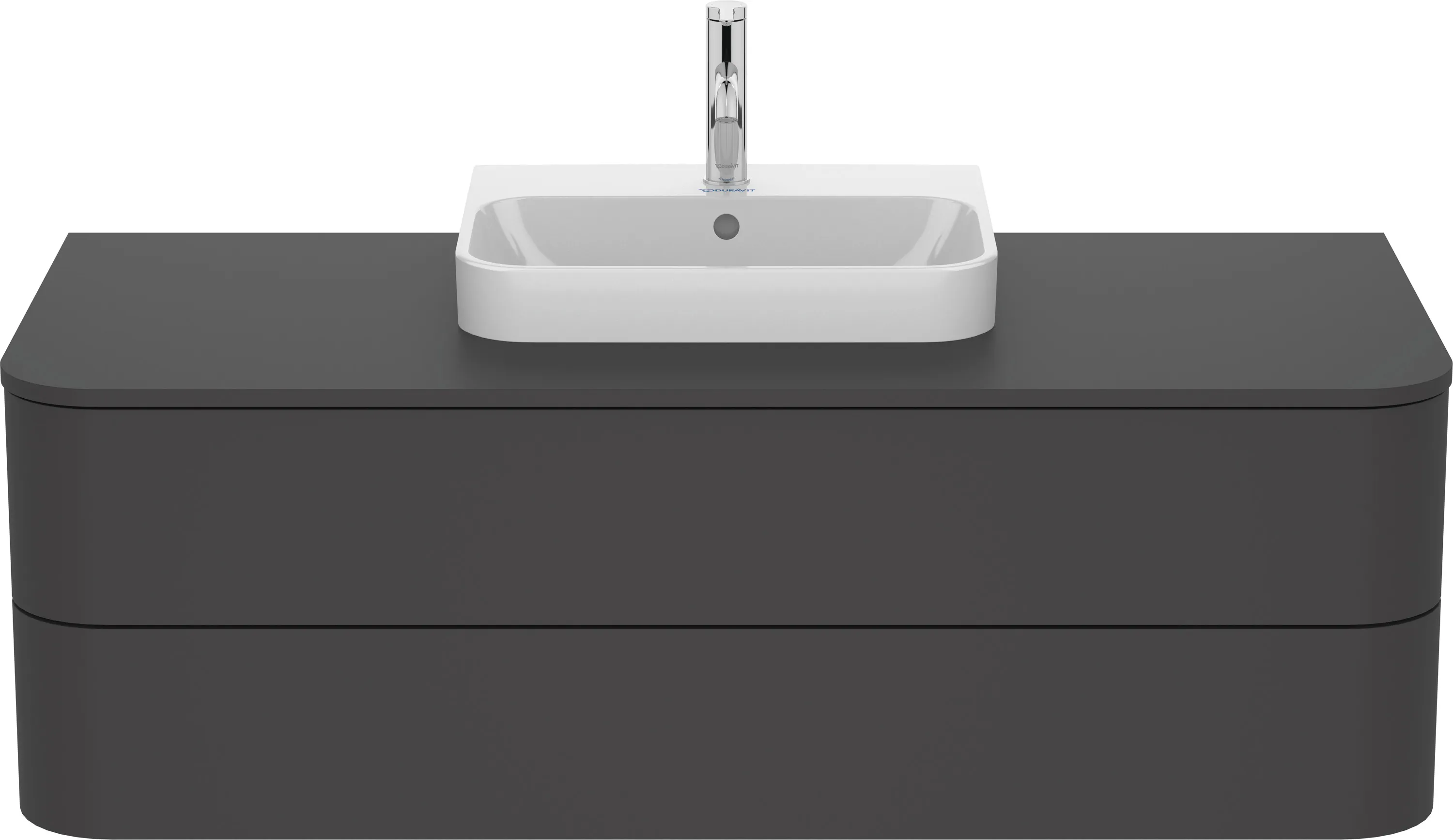 Duravit Waschtischunterschrank wandhängend „Happy D.2 Plus“ 130 × 40,8 × 55 cm Graphit Supermatt