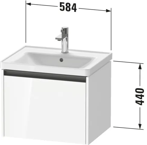 Duravit Waschtischunterschrank wandhängend „Ketho.2“ 58,4 × 44 × 45,5 cm in Leinen