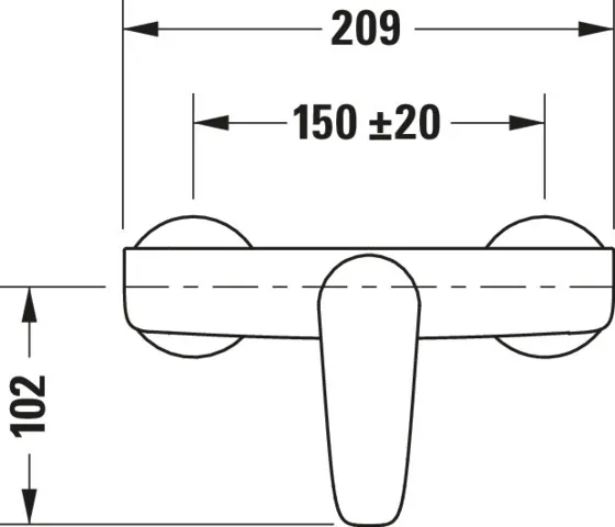 B.1 Einhebel-Brausemischer Aufputz Ausladung 133 Breite 209 mm