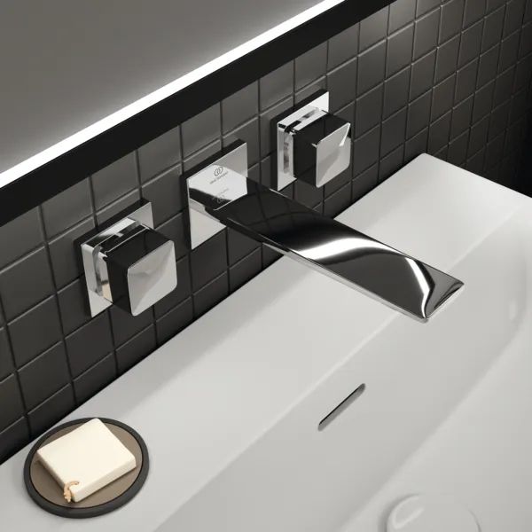 Ideal Standard Wand-Waschtischarmatur Conca Armaturen CONCA Atelier Collections A7445AA, eckige Rosetten, Ausladung 180mm, Chrom Ideal Standard Wand-Waschtischarmatur Conca Armaturen CONCA Atelier Collections A7445AA, eckige Rosetten, Ausladung 180mm, Chrom