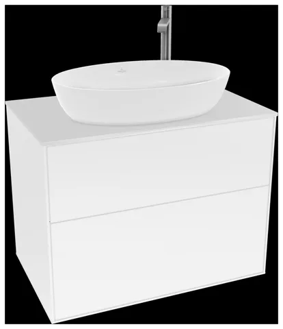 Villeroy & Boch Waschtischunterschrank „Finion“ für Schrankwaschtisch 800 × 603 × 501 mm Glossy White Lacquer, für Becken mittig, mit Hahnlochbohrung Villeroy & Boch Waschtischunterschrank „Finion“ für Schrankwaschtisch 800 × 603 × 501 mm Glossy White Lacquer, für Becken mittig, mit Hahnlochbohrung