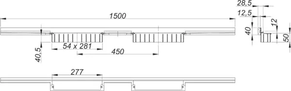 Duschrinne CeraWall Individual N Duo, 1500 mm