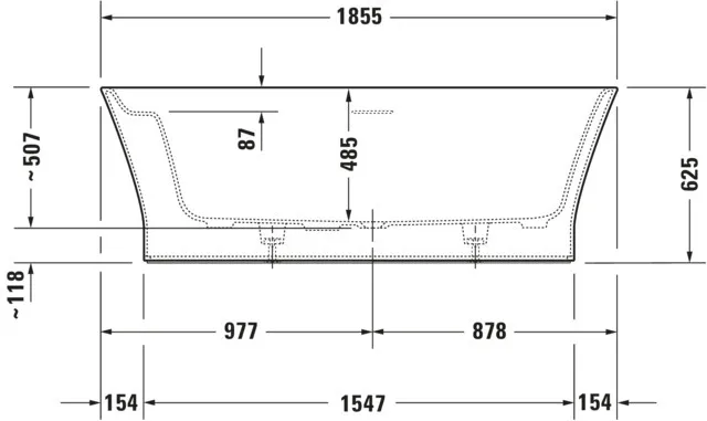 Duravit Whirlwanne „Cape Cod“ freistehend oval 185,5 × 88,5 cm