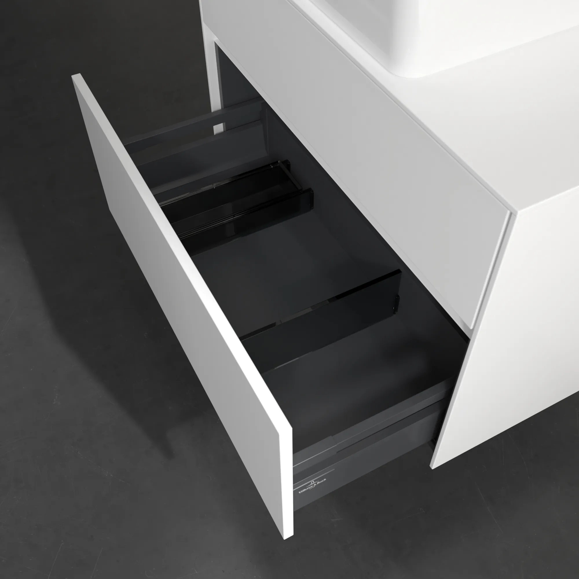 Villeroy & Boch Waschbeckenunterschrank Collaro C03700, Eckig White Matt, 800x548x500mm, mit SoftClosing, Hahnlochbohrung werkseitig vorgebohrt