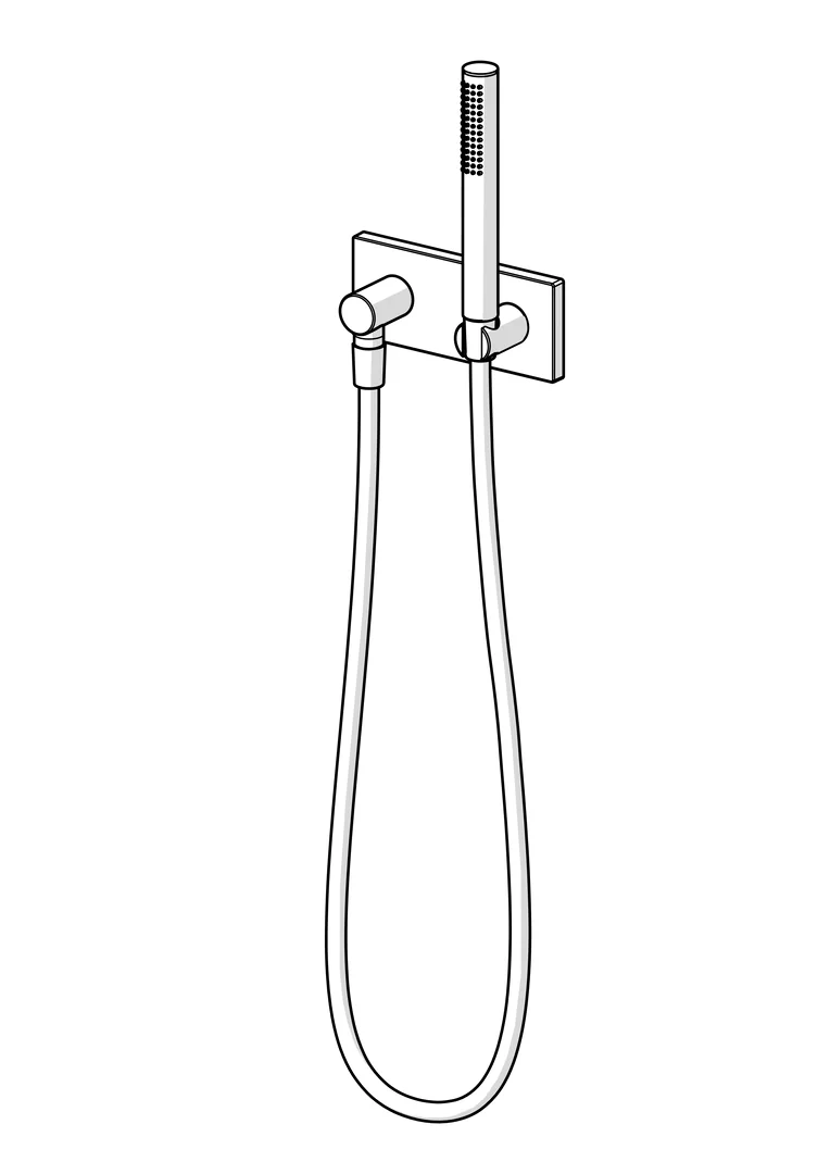 HansaLIVING Handbrausegarnitur HansaLIVING 4443 Rosetteeckig Abgang rund 1-strahlig Chrom